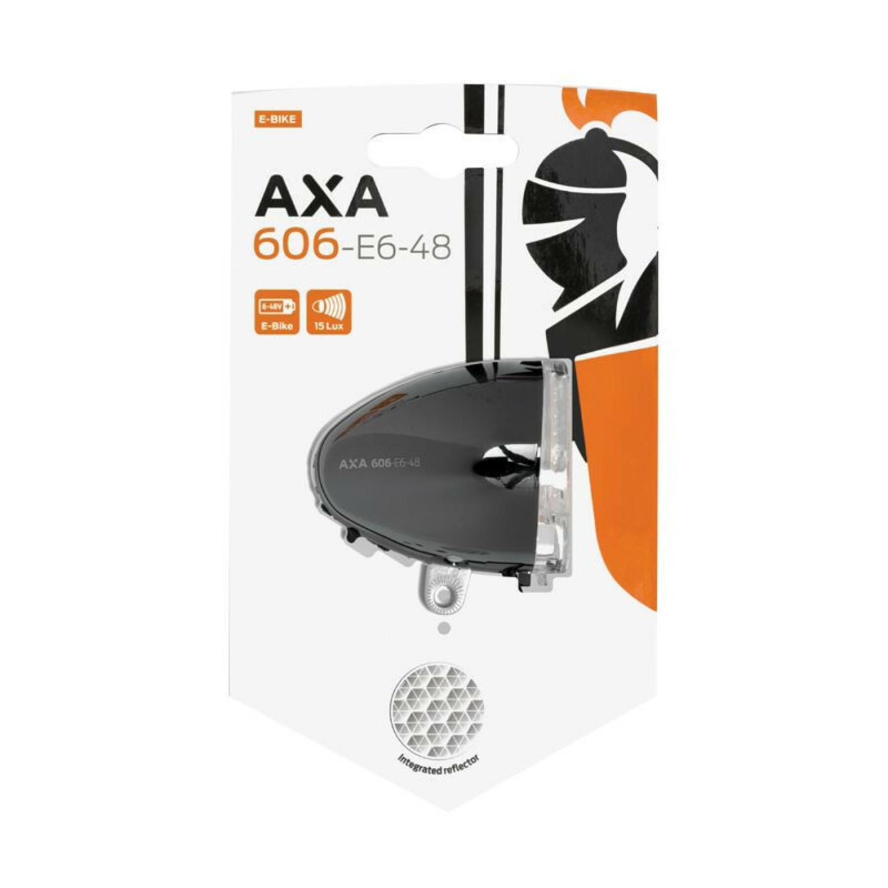 fietslamp vooraan op spatbord retro design Axa-Basta VAE E-Bike 606 15Lux 6-48V