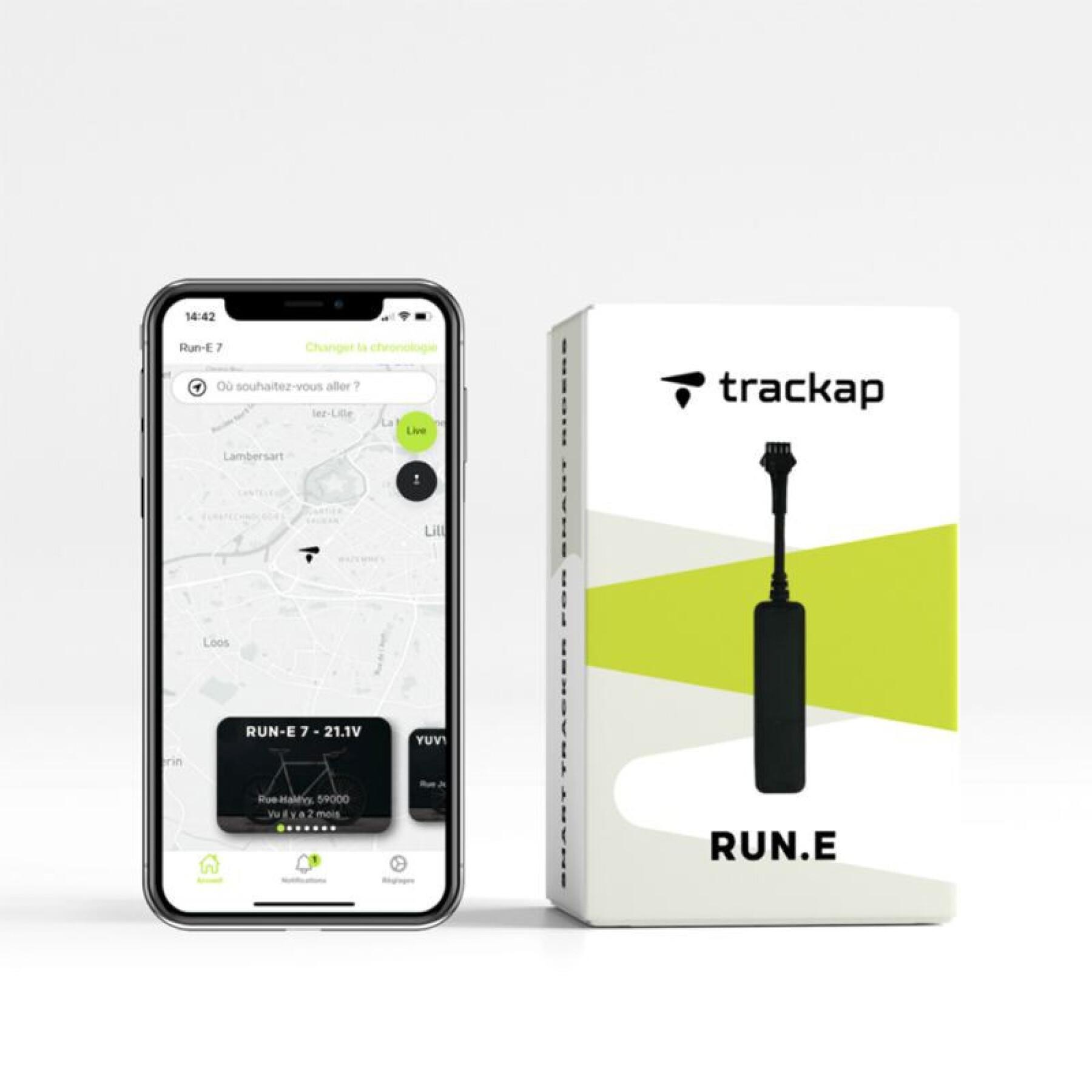 Tracker gps beveiligingstoestel met 1 jaar abonnement Trackap Run E Shimano