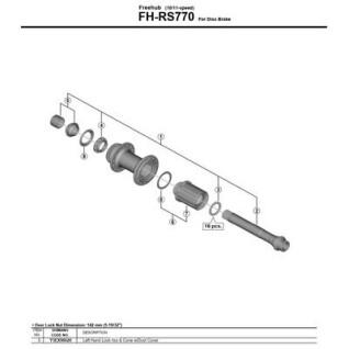 Linker borgmoer en kegel met stofkap Shimano FH-RS770