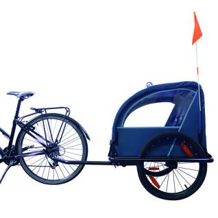 Stalen aanhangwagen serie 100 indigo + verlichting, kunststof bak, velgen Bike Original